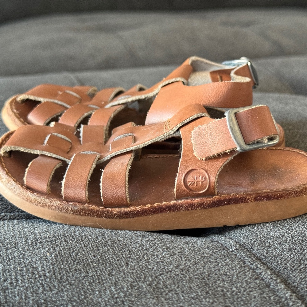 brown leather freshly picked sandals